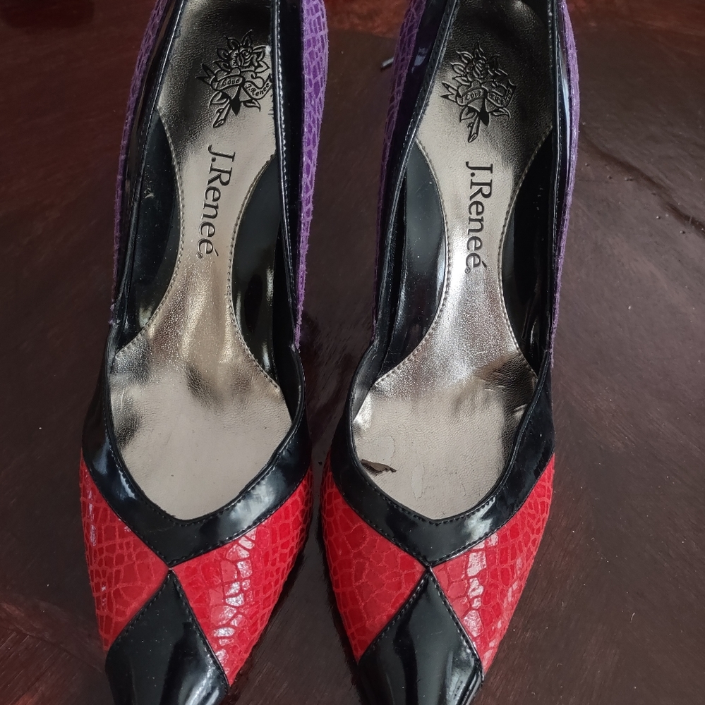 (SH134)J. Renee' Kipp Multi Color pumps SZ 8M.